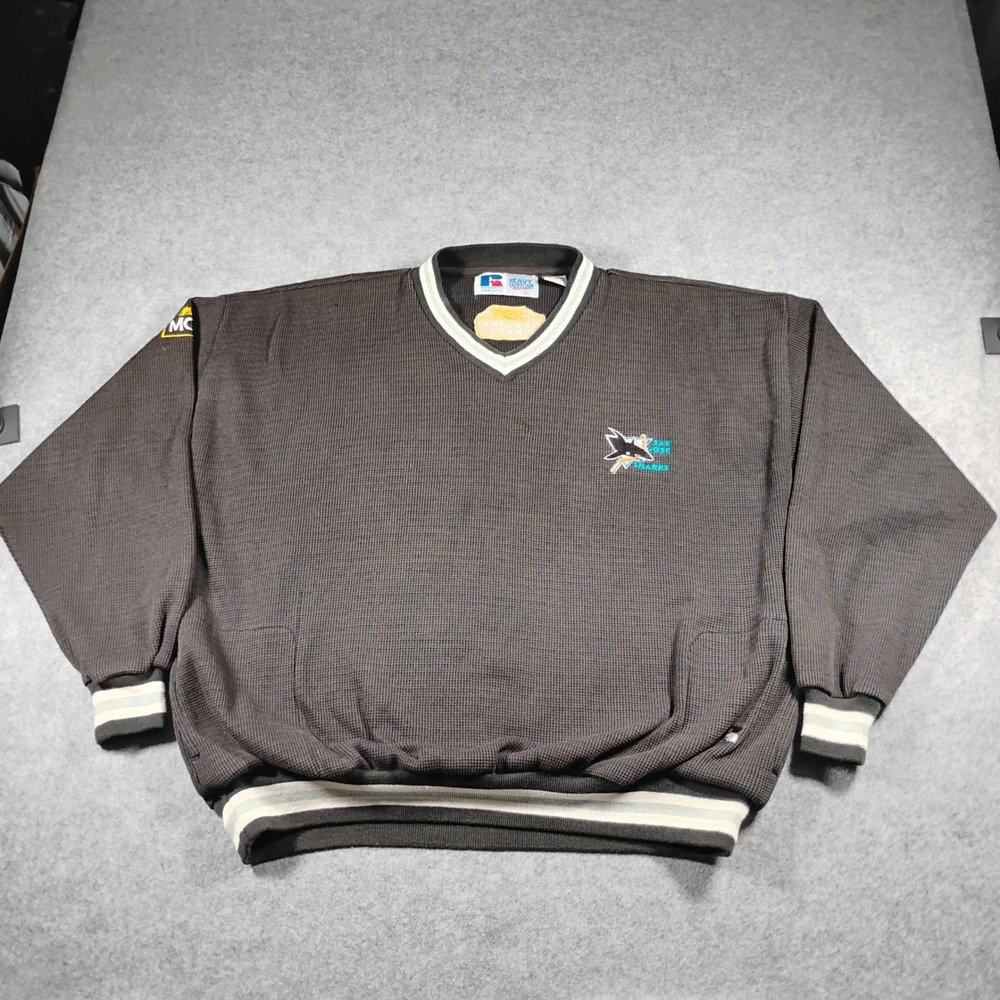 Vintage Russell Athletic Heavy Weight Thermal Men San Jose Sharks Sweater XL